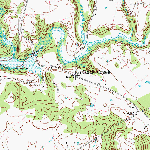 Topographic Map of Rock Creek, KY