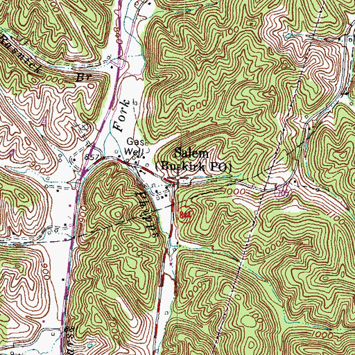 Topographic Map of Salem, KY