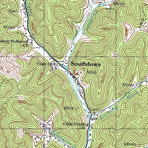 Topographic Map of Southdown, KY