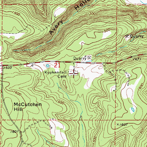 Topographic Map of Kuykendall Cemetery, AR