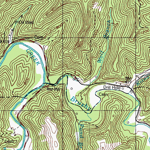 Topographic Map of Thomas, KY