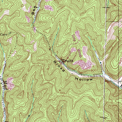 Topographic Map of Truitt, KY