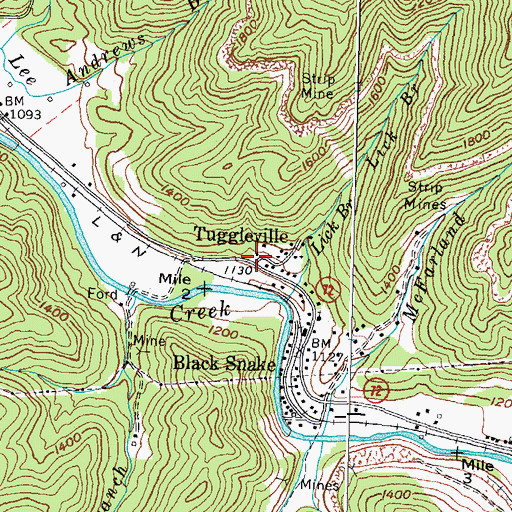 Topographic Map of Tuggleville, KY