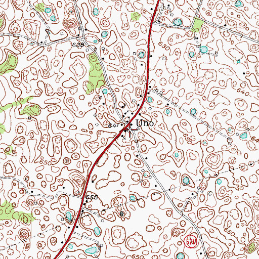 Topographic Map of Uno, KY