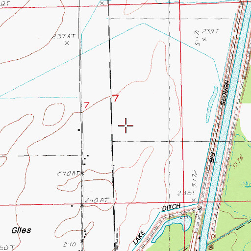 Topographic Map of Lake Ditch, AR