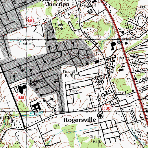 Topographic Map of Duvall Park, KY