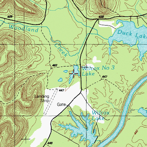 Topographic Map of Wilcox Number 3 Lake, KY