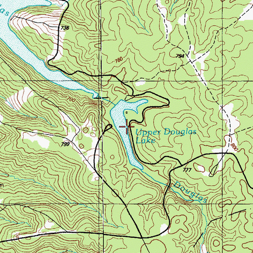 Topographic Map of Upper Douglas Lake, KY