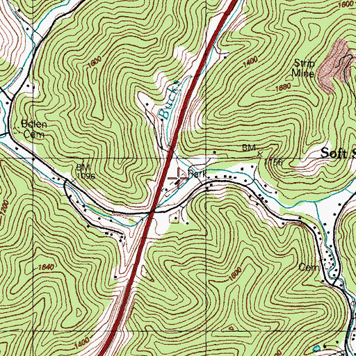 Topographic Map of Ball Creek Community Park, KY