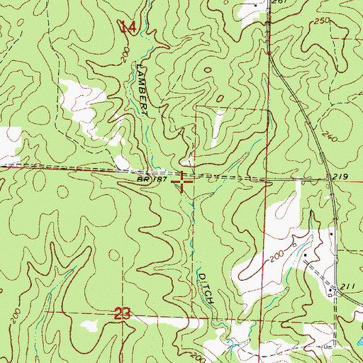 Topographic Map of Lambert Ditch, AR