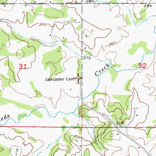 Topographic Map of Lancaster Cemetery, AR