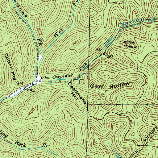Topographic Map of Goff Hollow, KY