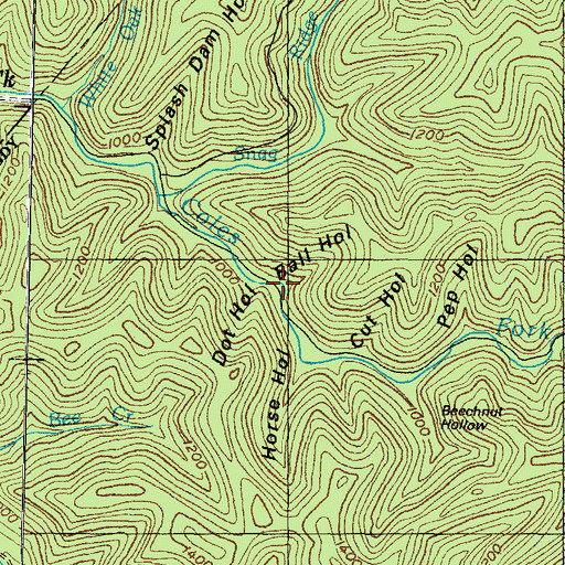 Topographic Map of Ball Hollow, KY