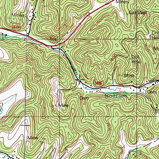 Topographic Map of Bottom Fork School (historical), KY