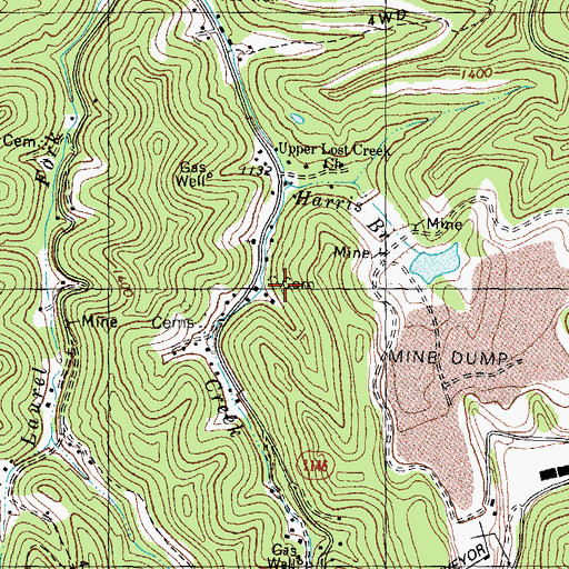 Topographic Map of Lost Creek Chapel (historical), KY