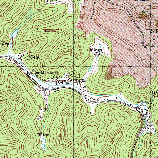 Topographic Map of Lost Creek Community Chapel (historical), KY