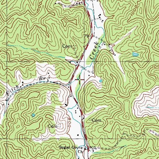 Topographic Map of Fitch Branch, KY