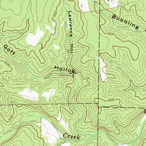 Topographic Map of Lawrence Hollow, AR