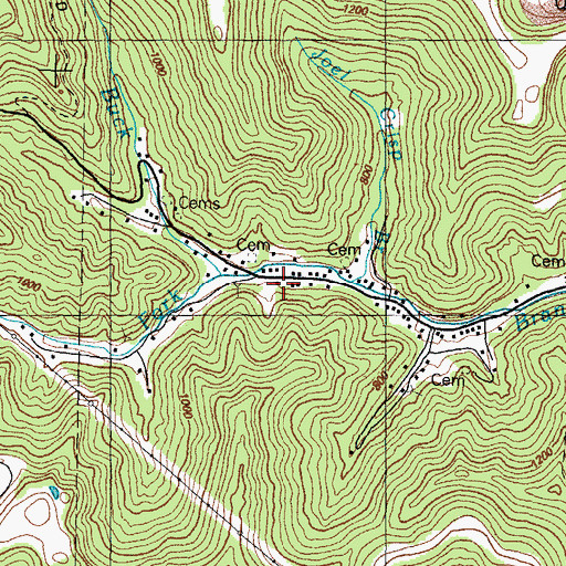 Topographic Map of Buck Branch School (historical), KY