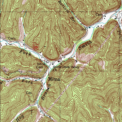 Topographic Map of Smith Creek School, KY