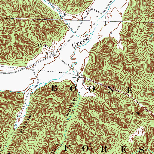 Topographic Map of Allen Hollow, KY