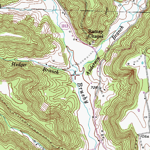 Topographic Map of Anderson Branch, KY