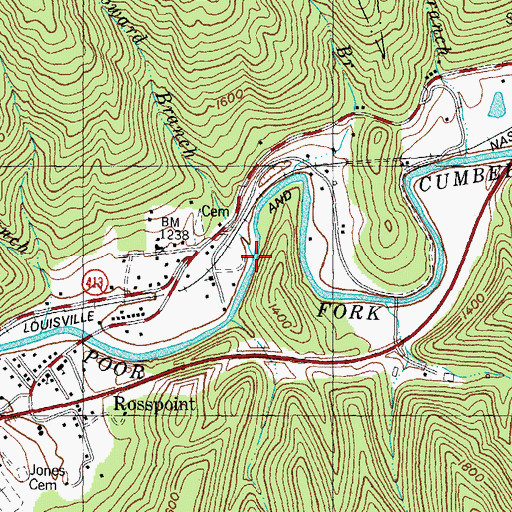 Topographic Map of Anna Howard Branch, KY