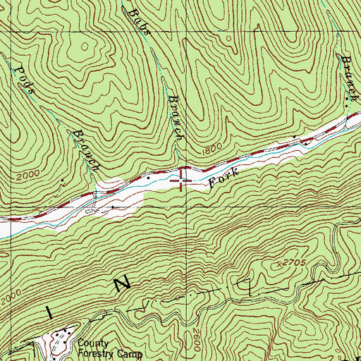 Topographic Map of Babs Branch, KY