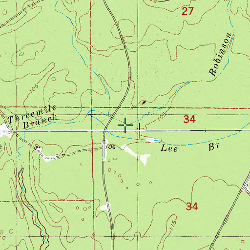 Topographic Map of Lee Branch, AR