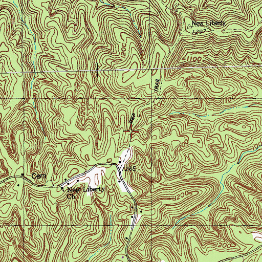 Topographic Map of Bear Wallow School, KY