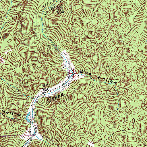 Topographic Map of Bice Hollow, KY