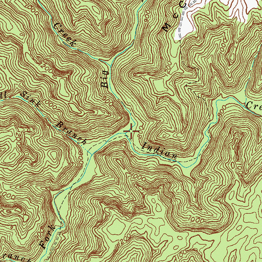 Topographic Map of Big Amos Creek, KY