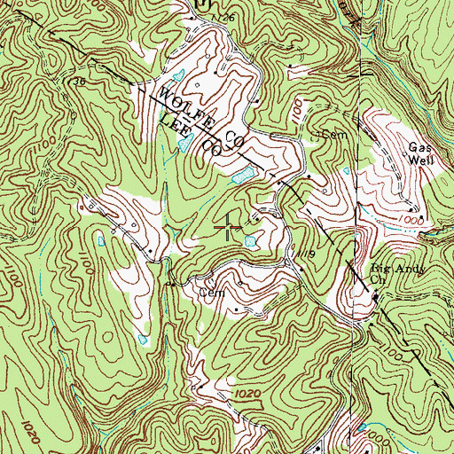 Topographic Map of Big Andy Ridge, KY