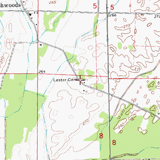 Topographic Map of Lester Cemetery, AR