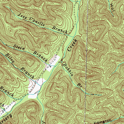 Topographic Map of Bobbie Branch, KY