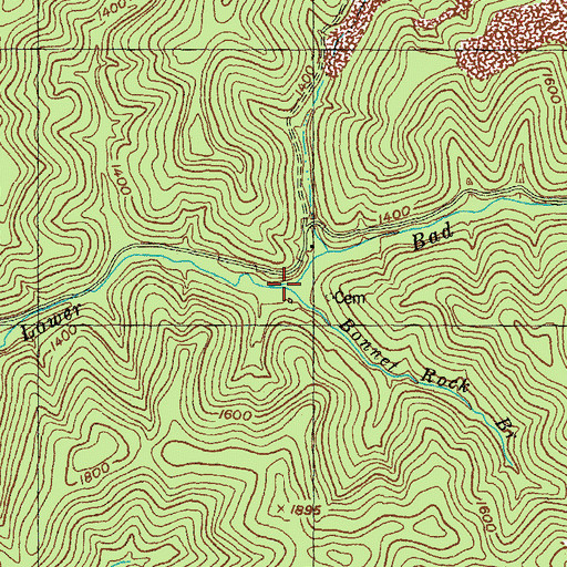 Topographic Map of Bonnet Rock Branch, KY