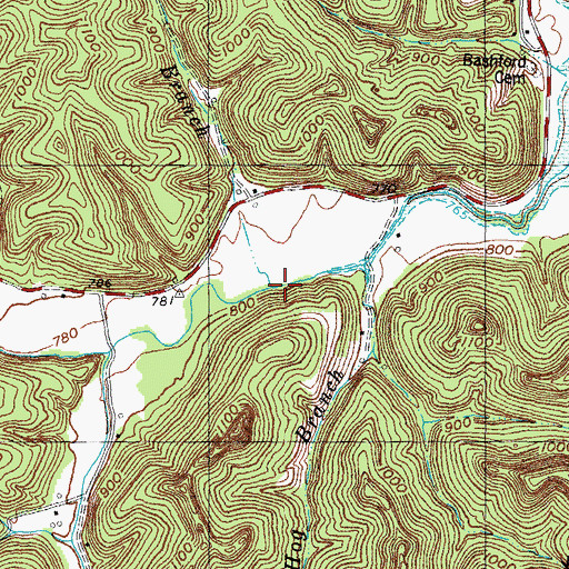 Topographic Map of Brier Branch, KY