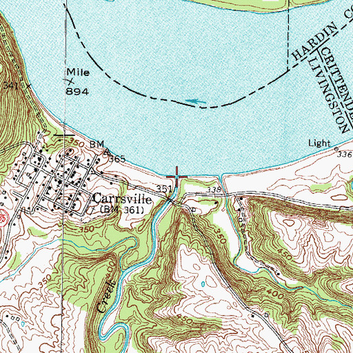 Topographic Map of Buck Creek, KY