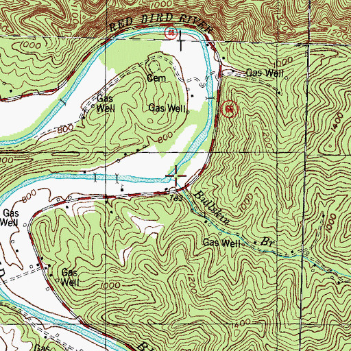 Topographic Map of Bullskin Branch, KY
