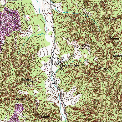 Topographic Map of Candle Ridge Church, KY