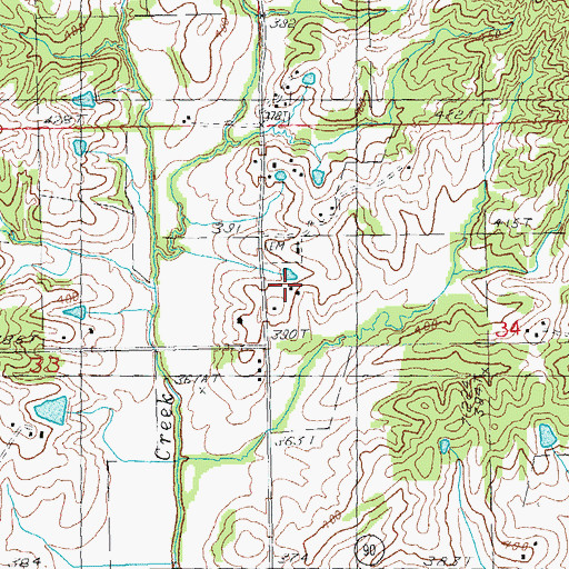 Topographic Map of Liberty Hill Church, AR