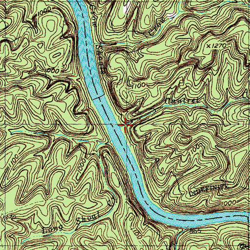 Topographic Map of Cantrel Creek, KY