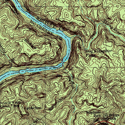 Topographic Map of Catfish Creek, KY