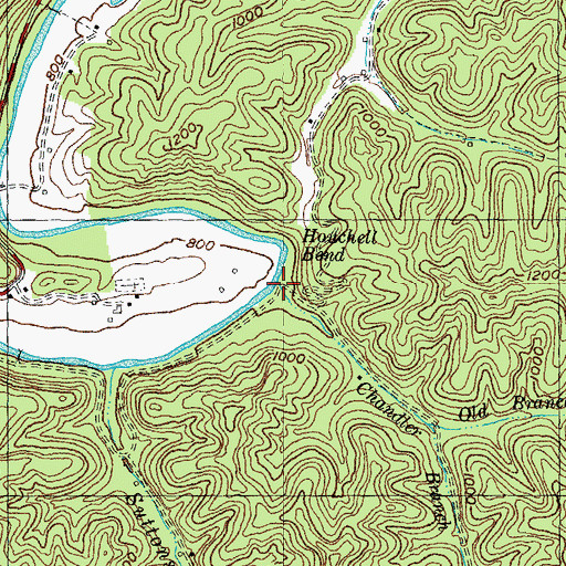 Topographic Map of Chandler Branch, KY