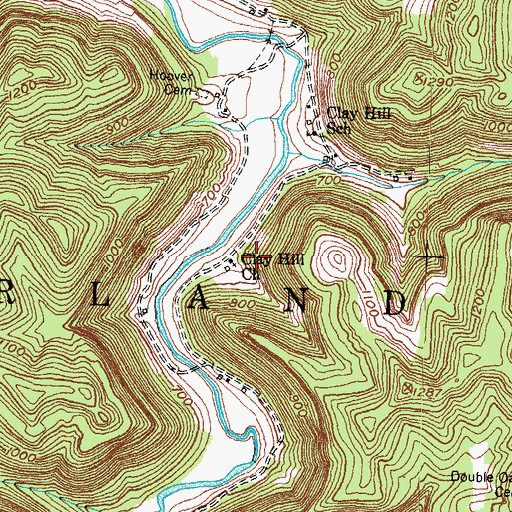 Topographic Map of Clay Hill Church, KY