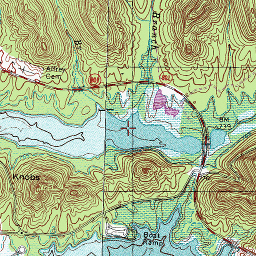 Topographic Map of Claylick Branch, KY
