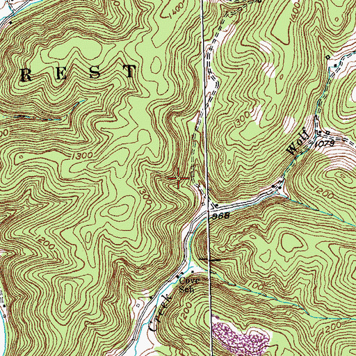 Topographic Map of Cove School, KY