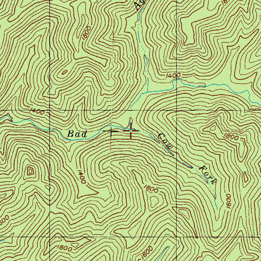 Topographic Map of Cow Fork, KY
