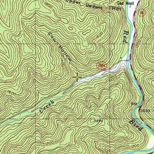 Topographic Map of Cow Hollow, KY