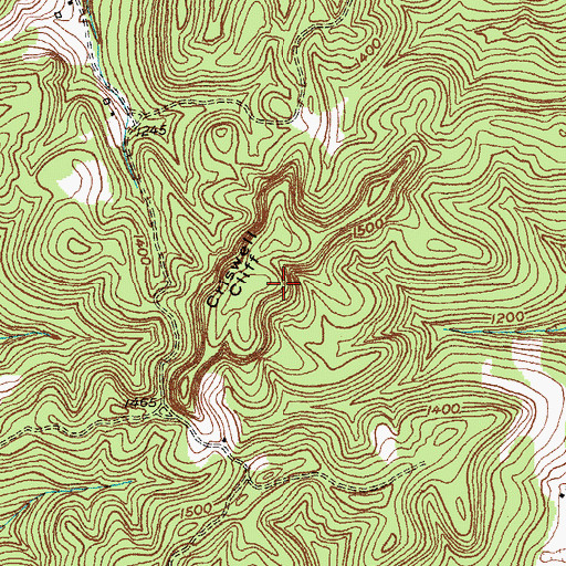 Topographic Map of Criswell Cliff, KY